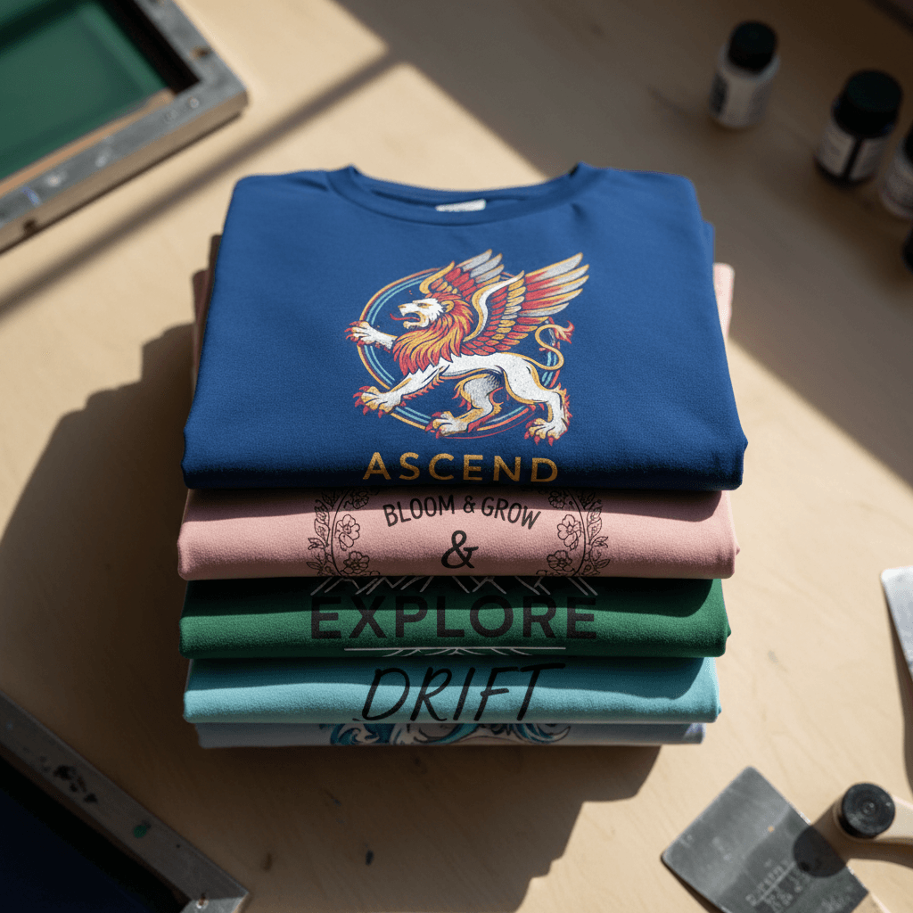 Custom printed t-shirts in multiple colors